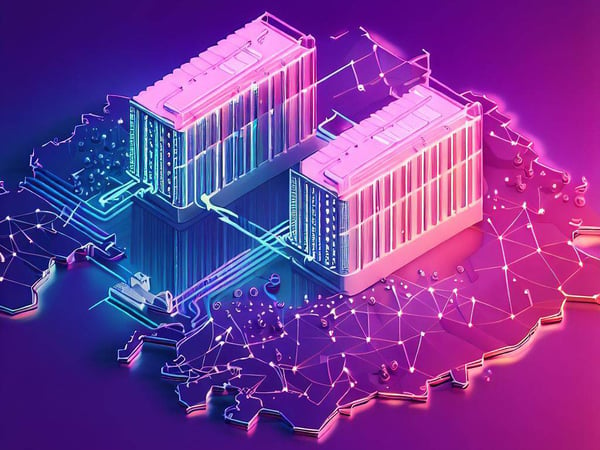 AI Representation of 2 datacenters Connected
