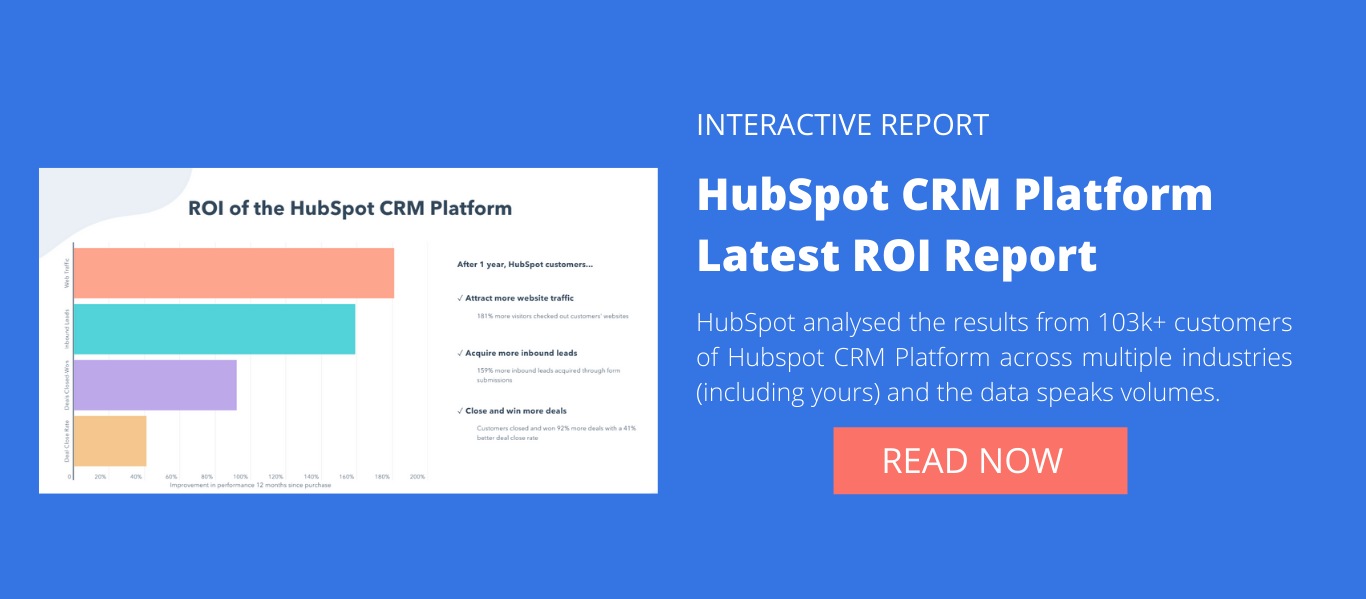 HubSpot CRM Platform Latest ROI Report CTA