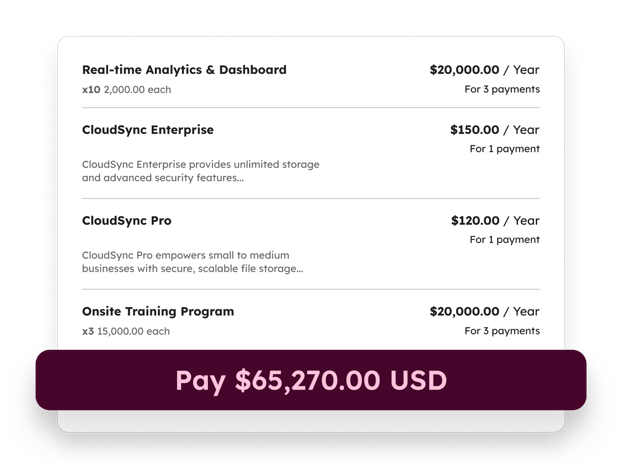 Revenue Hub - Checkout Summary