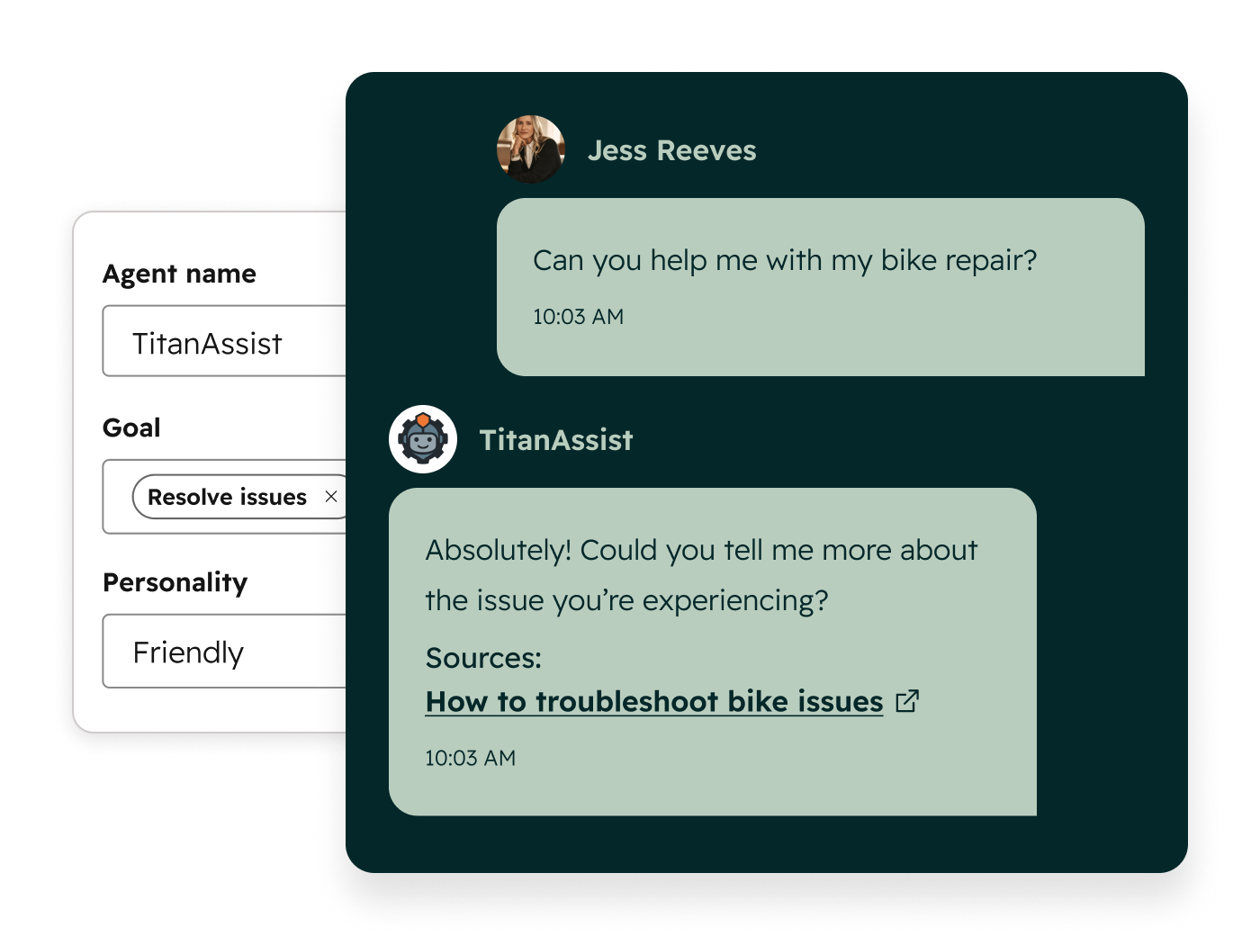 HubSpot Customer Agent controls for rollout source performance and human handoff settings