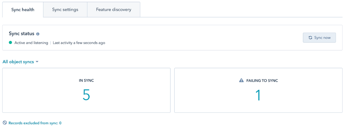 HubSpot data sync